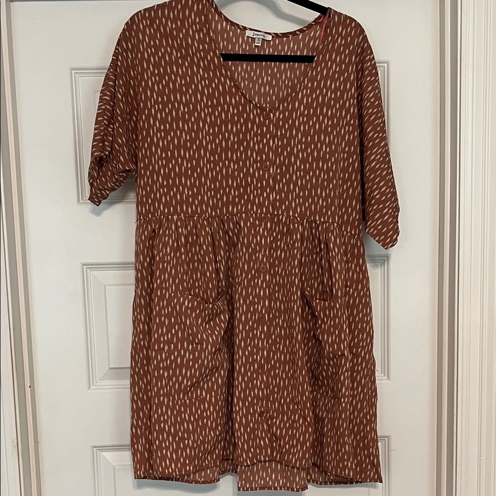 JODIFL Mauve and Cream Mini Dress size S